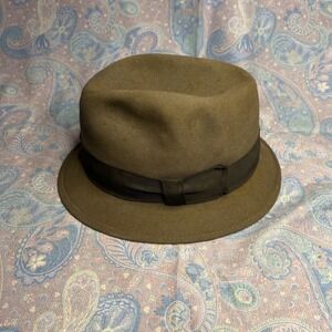 Vintage Brown Felt Fedora Fitzgerald, Boston Please Read Description